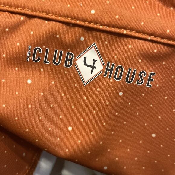 Club 4 House Pullover‎ Top Men’s Large Bamboo Charcoal Polka Dot Orange - Picture 5 of 6